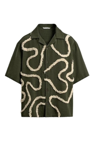 Chemise - Kaki et écru