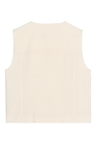 Gilet de costume en lin - Ecru et doré