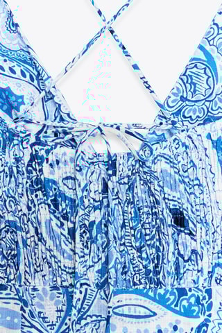 Robe droite - Ciel et blanc