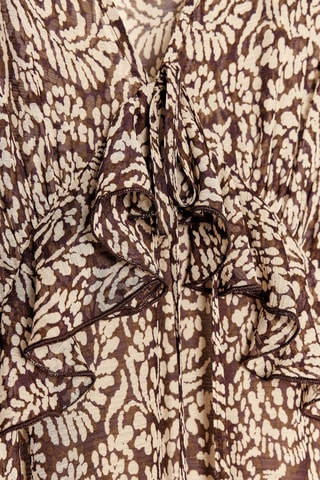 Robe longue - Marron foncé et beige