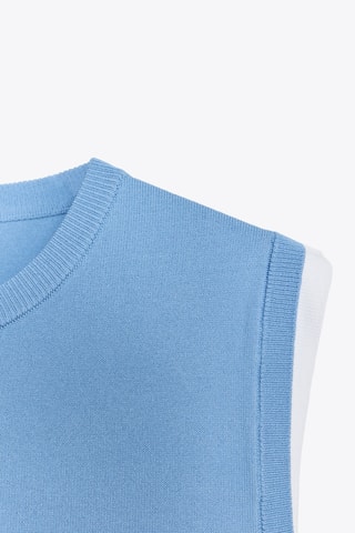 Pull sans manches - Ciel et blanc