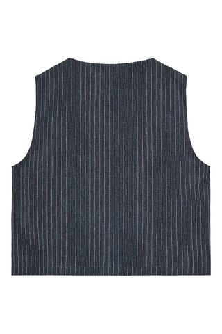 Gilet de costume en lin - Bleu marine