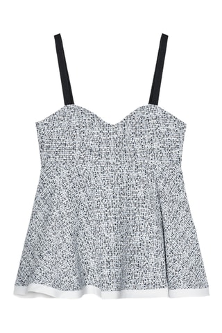 Top en tweed - Bleu marine chiné