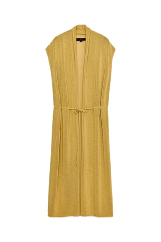 Gilet long en lin - Moutarde