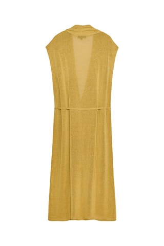 Gilet long en lin - Moutarde