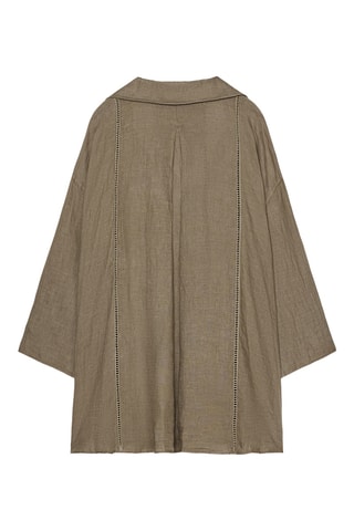 Chemisier oversize en lin - Kaki