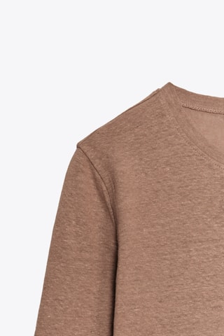 T-shirt en lin - Marron chiné