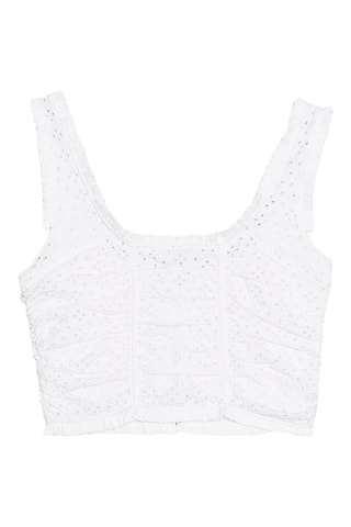Crop top en broderie anglaise - Blanc