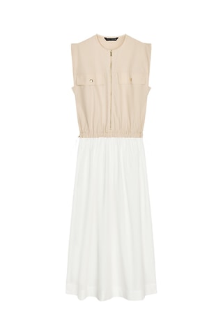 Robe patineuse - Beige et blanc