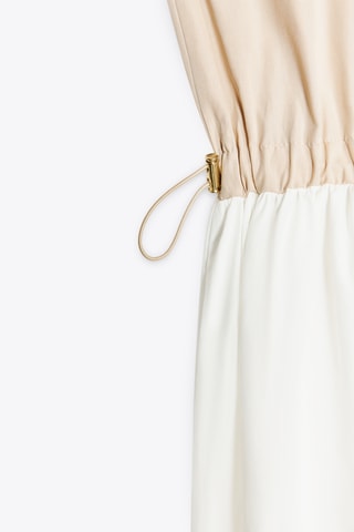 Robe patineuse - Beige et blanc