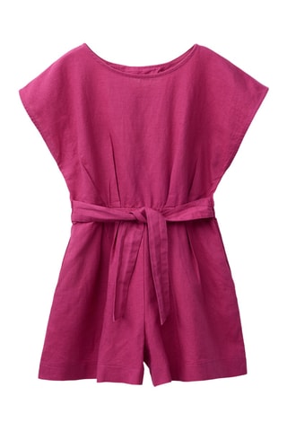 Combishort en lin - Fuchsia