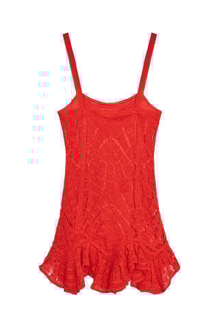 Robe droite en crochet - Rouge