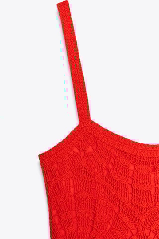 Robe droite en crochet - Rouge