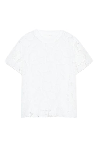 Top en dentelle - Blanc