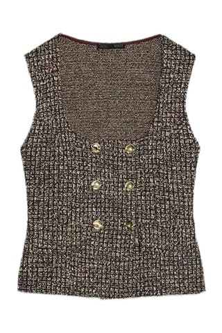 Top en tweed - Noir
