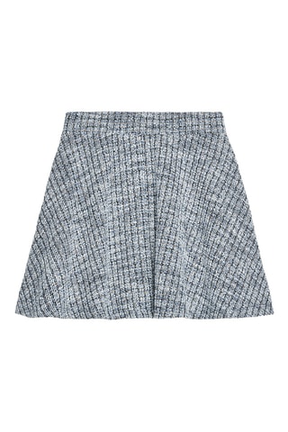 Minijupe en tweed - Blanc et bleu cobalt