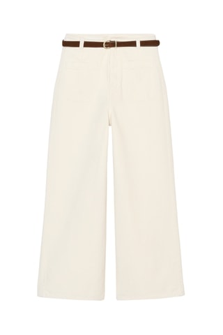 Pantalon wide legs taille haute - Ecru