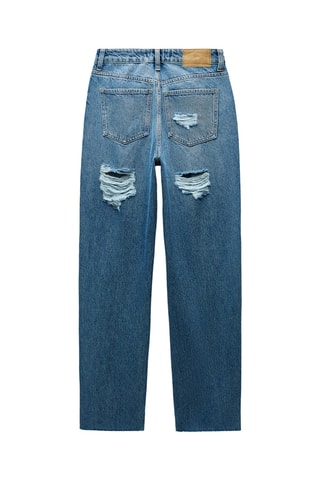 Pantalon straight taille haute - Bleu cobalt