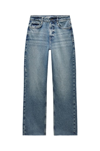 Pantalon straight taille haute - Bleu foncé