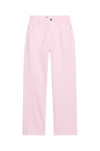 Pantalon straight taille haute - Rose