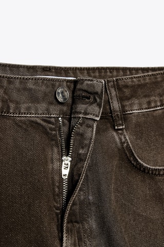 Pantalon straight taille haute - Marron