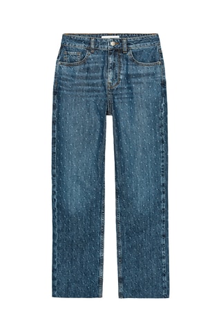 Pantalon straight taille haute - Bleu foncé