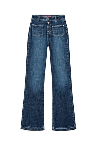 Jean flare taille haute - Bleu foncé