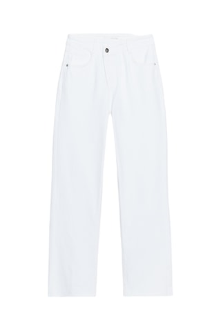 Jean straight taille haute - Blanc