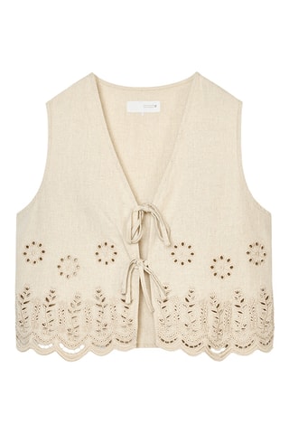 Gilet sans manches en lin - Beige
