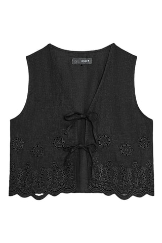 Gilet sans manches en lin - Noir