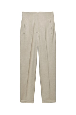 Pantalon taille haute - Beige