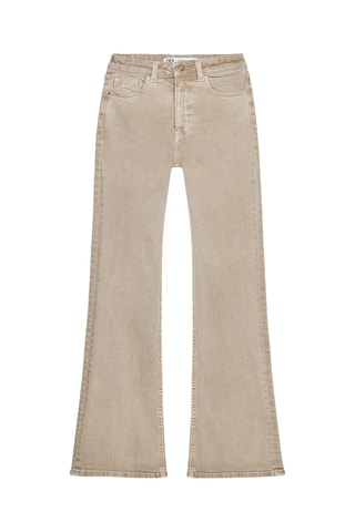 Jean flare taille haute - Beige