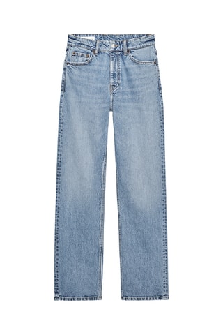Jean straight taille haute - Bleu foncé