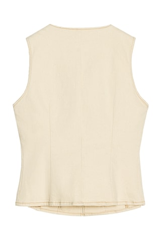 Veste sans manches en jean - Beige