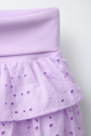 Jupe volantée en broderie anglaise - Violet