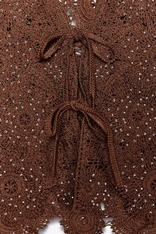 Gilet sans manches en crochet - Marron