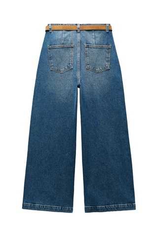 Jean wide legs taille haute - Bleu cobalt