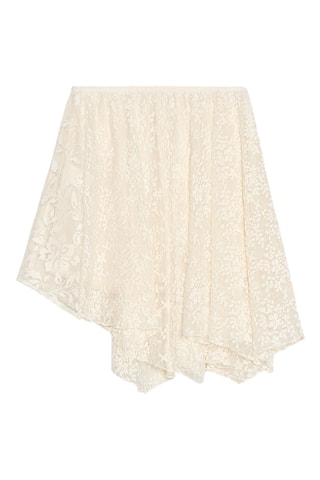 Jupe patineuse en dentelle - Beige