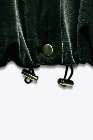 Bomber en velours - Vert émeraude