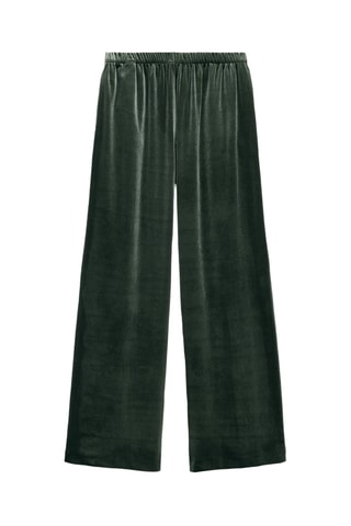 Pantalon wide legs en velours - Vert émeraude