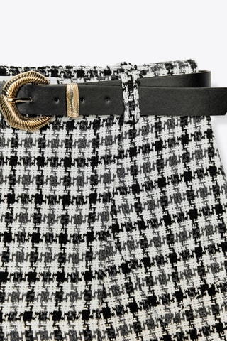 Jupe-short en tweed - Noir et blanc
