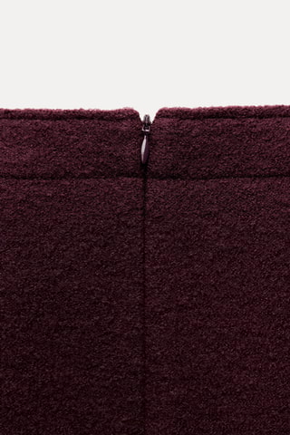 Jupe droite en laine - Marron