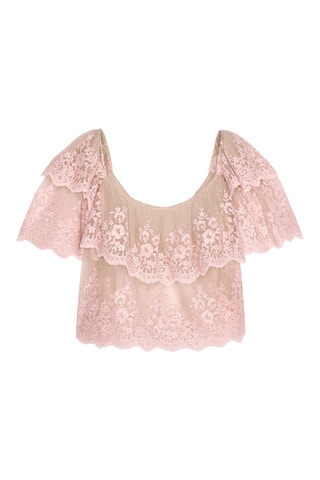 Top volanté - Rose poudré