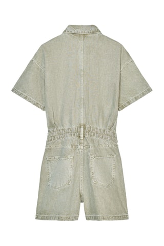 Combishort en jean - Beige