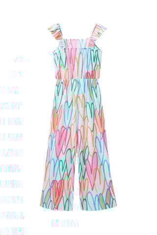 Combinaison plissée - Blanc et rose