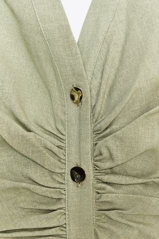 Crop top en lin - Kaki