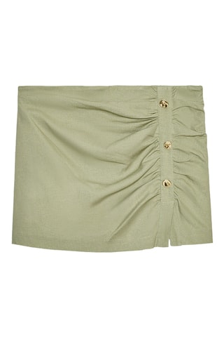 Jupe-short en lin - Kaki