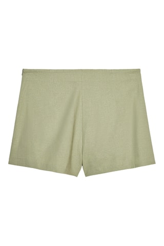 Jupe-short en lin - Kaki