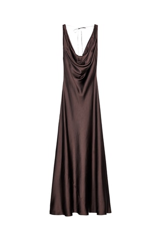 Robe drapée - Marron foncé