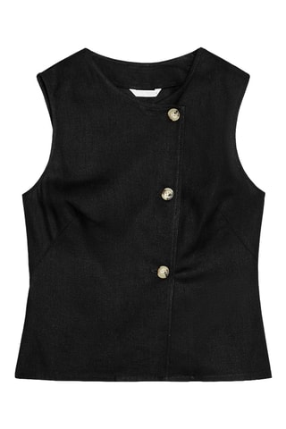 Veste sans manches en lin - Noir